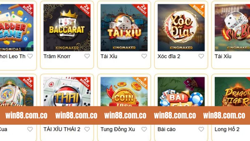 Kingmaker - Sảnh Giải Trí Casino Đỉnh Cao Nhất Tại Win88 3 Tổng hợp các trò chơi đình đám tại sảnh Kingmaker